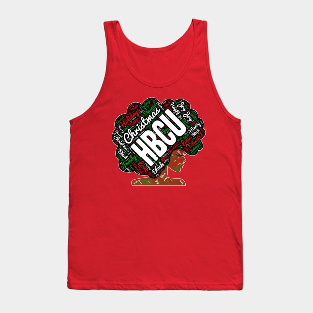 HBCU Christmas Words in Afro Tank Top by blackartmattersshop